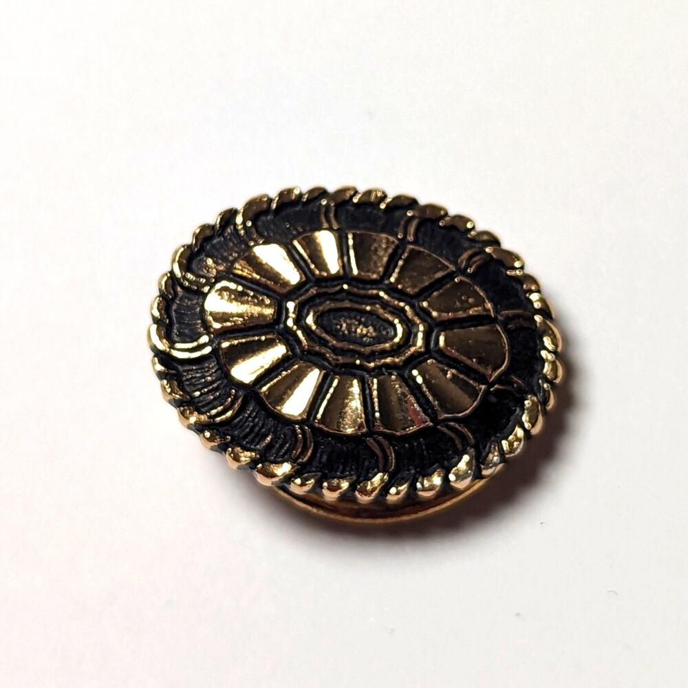 Vintage Signed West Germany Gold Tone Black Hinged Scarf Clip